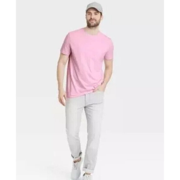 Goodfellow & Co Mens Short Sleeve Novelty T-Shirt Pullover - Pink Size Large - Picture 1 of 8